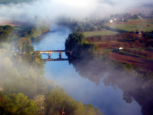 Photograph of Fog Lifting over Dordogne Valley, France, by John Hulsey